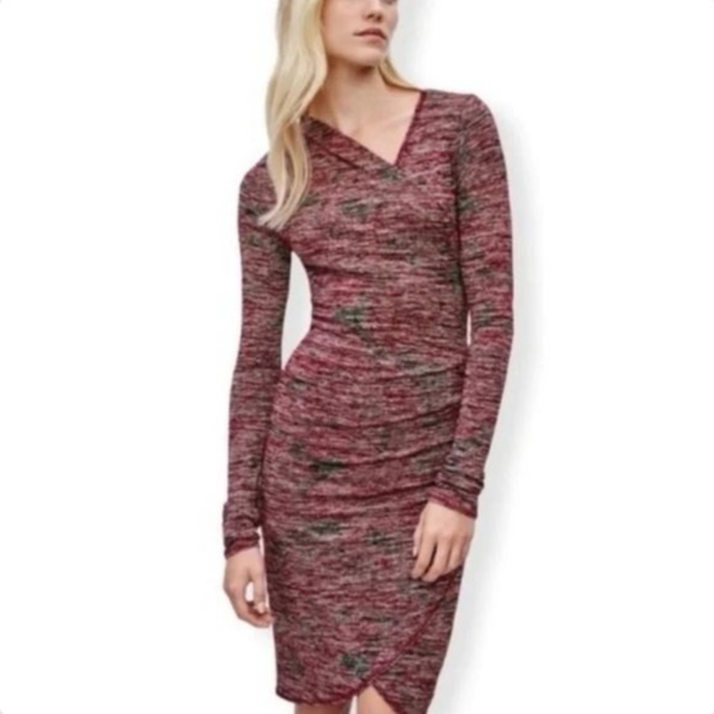 Aritzia Wilfred Free Klum Asymmetrical Faux Wrap Sweater Dress - Size S